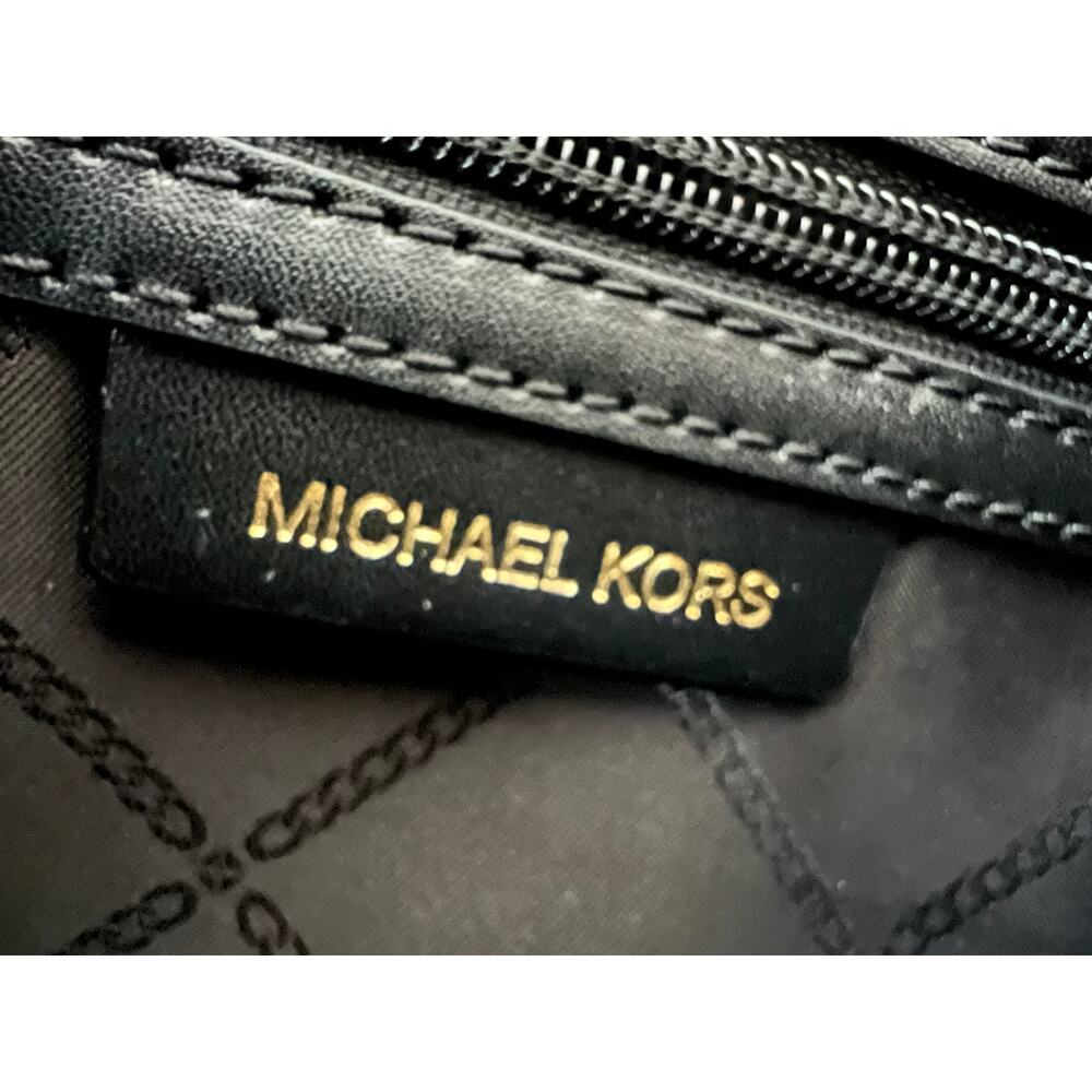 MICHAEL KORS Mason Medium Duffle Satchel Bag Black MK Logo Crossbody - Picture 8 of 10